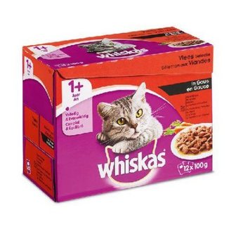 Whiskas mp vlees in saus 12x100gr