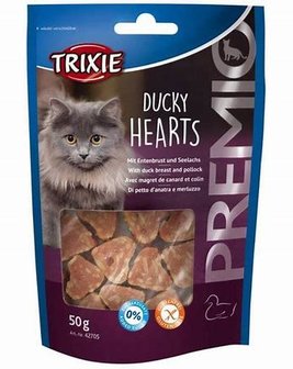 Trixie ducky hearts eendenborst &amp; koolvis 50gr